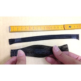 Polyester Braided Sleeve for Cable Covering (Black) Normal Diameter: Approx. 2.2 inches (5.5 mm) ~ Expanded Diameter: Approx. 6.6 inches (16 mm) Roll of 328.4 ft (100 m)