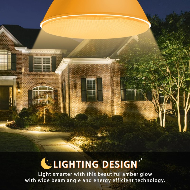 Gonhom PAR38 Bug Flood Light Bulbs Outdoor,2 Pack-Dimmable,Bug lights for