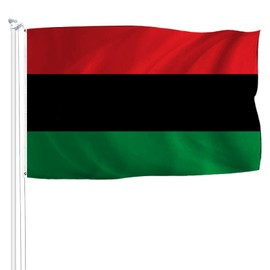 TOPFLAGS Afro Flag Pan African Afro-American Flags Outdoor 3 X 5 FT Brass Grommets for African Home Decor Outdoor Indoor