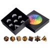 Nupuyai Tiger's Eye Crystal Stone Platonic Solids Sacred Geometry Set,