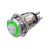 Metzler - Pressure switch 19mm - LED ring lighting green