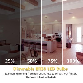 dalattin 6 Pack BR30 LED Bulbs 65W Equivalent, Dimmable Indoor Flood Lights 4000K Neutral White, 9W, 800 Lumens, E26 Base, LED Recessed Light Bulb for Living Room, Bedroom, Bathroom, Kitchen