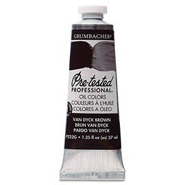 Grumbacher Pre-Tested Artists Oil Colors van dyck brown P222 1.25 oz.