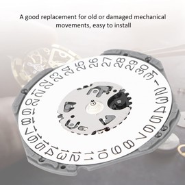 Replacement Watch Movement, Quartz Movement Calendar Watch Movement VJ42 Watch Movement Professional Quartz Watch Replacement Part Accessories with Stem