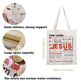 Jesus Spirit Tote Bag Christian Shoulder Bag Bible Verse Gift Baptized In Christ Gift Scripture Gift For Religious People (CA-FullJesusWords ToteBS)