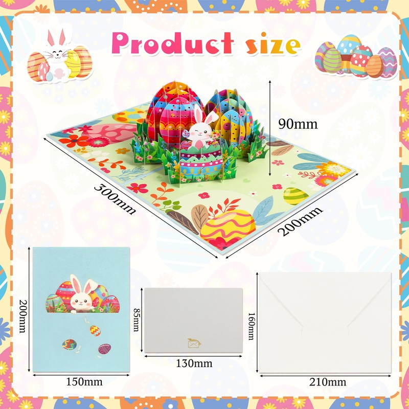 HOWAF Easter Card 3D Pop Up Card, Easter Egg Easter