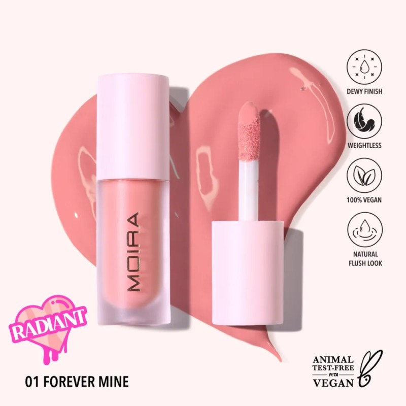 Moira Rubor Líquido Love Steady Liquid Blush Forever Mine