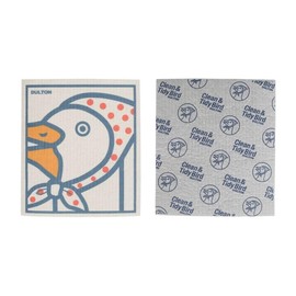 Dulton RN-0503GY Cellulose Cloth, 2 pcs, Clean&TIDY BIRD, Repeatedly Sucking Soothing Duck Healing, S, Gray, Water Absorbent, Drainage Mat, 7.7 x 6.7 inches (195 x 170 mm)