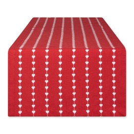 DII Valentine's Day Table Top Collection, Table Runner, 14x108, White Dobby Hearts