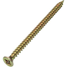 AERZETIX - C45148 - Pack of 100 - Wood Screws - Ø3x50mm - Brass Coated Steel - Countersunk Head - Pozidriv Cross Recess - Brass Colour