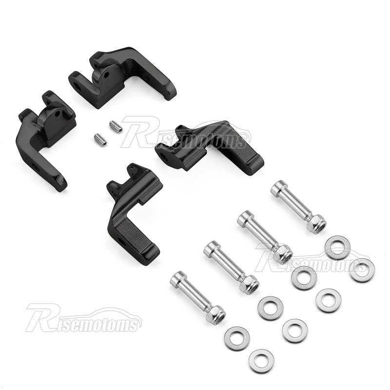 RI Black Driver Floor Board Relocation Brackets For Harley Road