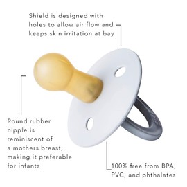 BIBS Colour Pacifier Pack of 2, BPA-Free, Cherry Shape Nipple. Natural Rubber/Latex, Made in Denmark. 6-18 Months (Pack of 2), Dark Oak / Hunter Green