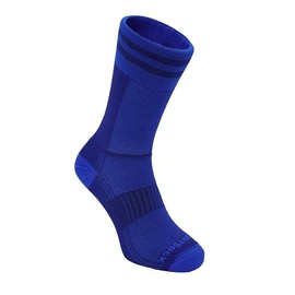 Wrightsock Coolmesh II Crew Double Layer, Anti-Blister Sock - Blue/Green Stripe (CA/US, Alpha, Medium, Regular, Regular, Royal/Blue with Stripes)