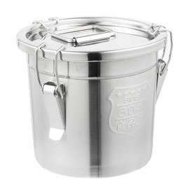 DYNAMI 304 Stainless Steel Containers With Lid,202oz Airtight Flour Container for Kitchen,5-10lbs Metal Airtight Canisters Milk Jug Coffee Bean Cookies Canisters w/Locking Clamp (6L/1.6Gal)