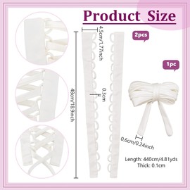 nbeads Wedding Dress Corset Kit, Wedding Dress Zip Replacement Corset Back Kit Adjustable Fit Satin Corset Back Kit for Formal, White, M