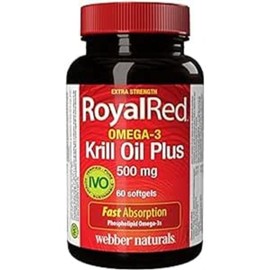 Webber Naturals RoyalRed Krill Oil Plus 500 mg, 60 Softgels, Supports Cardiovascular Health and Brain Function, Antioxidant Support