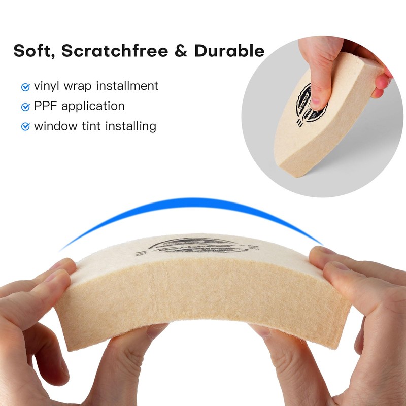 NEWISHTOOL 3 PCS Wool Felt Squeegee Window Tint Tools, 1