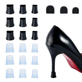 18 Pairs High Heel Protectors, Transparent Heel Covers for High Heel Shoes, High Heel Stoppers for Grass