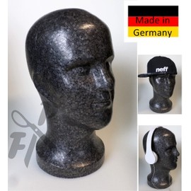 ► ► ► Highly reduced - FP styrofoam head SAM - approx. 33 cm - top brand quality (black-anthracite)