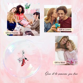 Amuefer Life Love Daily Dangle Charms for Bracelets 925 Sterling Silver with Cubic Zirconia Pendant for Necklaces Birthday Christmas Jewellery Gifts for Women, Silver, Cubic Zirconia