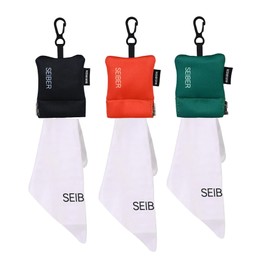 SEIBER Eyeglass Cleaning Microfiber Cloth - with Neoprene Pouch | 7 x 7 inch Glasses Cleaning Cloth for Sunglasses,Laptops, Cameras,Screen | Self-Closing Bottom(3PCS,BK OR GRN)