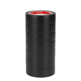 MaoXinTek Electrical Insulation Tape 18mm x 10m Black PVC Tape Waterproof Electrical Insulation Tape 7 Pieces