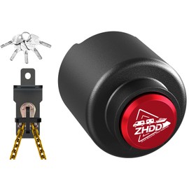 ZHDD Trailer Hitch Lock for 2-5/16 Inch Coupler with Safety Chain Lock, Heavy Duty Anti-Theft Trailer Tongue Coupler Lock for RV, Boat, Dump & Cargo Trailers (Red)