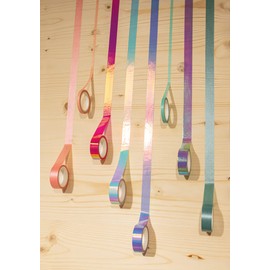 Rayher Washi Tape Set Shiny Mix 8 Rolls of 5 m 6 x 15 mm Wide 2 x 5 mm Wide Shimmering Pastel Colours Paper Foil Paper Tape Decorative Tape 50262999