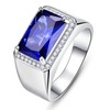 Yaresul Sapphire Rings for Men 7ct 8X12mm Rectangle Cut Created