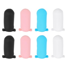 PATIKIL 8 Pack Silicone Travel Bottle Covers, Leak Proof Toiletry Sleeves Travel Container Luggage Reusable Accessories for Travel Toiletries Bag Suitcase, White/Black/Pink/Blue