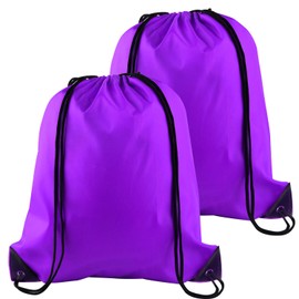 KUUQA 2Pcs Drawstring Backpack Bags Sports Cinch Sack String Backpack Storage Bags for Gym Traveling (Purple)