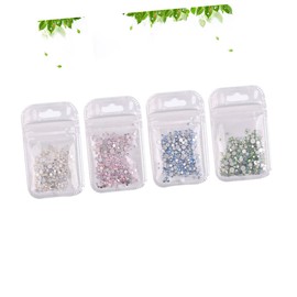 Healvian 4pcs Colorful Glass Rhinestones for Nail Art Flatback Nail Gems for DIY Manicure Includes for Women and Girls
