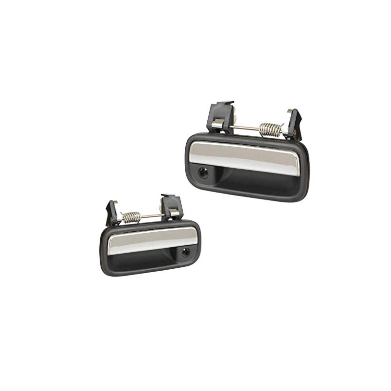 PAR MANIJAS PUERTA EXTERIOR con hoyo cromado - Compatible con