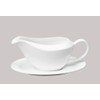 HomeVss, Bone China Coupe Shape, Elegance White Gravy Boat With