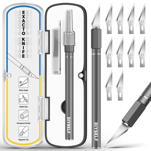 DIYSELF Exacto Knife, 12 Pcs Exacto Knife Set with Case,