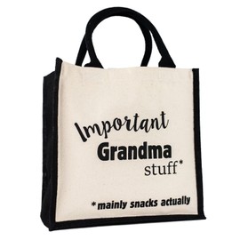 Stickerscape Important Grandma Canvas Bag (Black) | Mothers Day Gifts for Grandma, Nana or Nan | Grandma gifts, Nana gifts, Nan gifts | Hand finished and Made in the UK