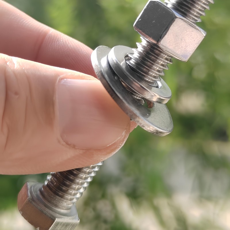 (6 Sets) 3/8-16x2-1/2 Stainless Steel Hex Head Screws Bolts, Nuts,