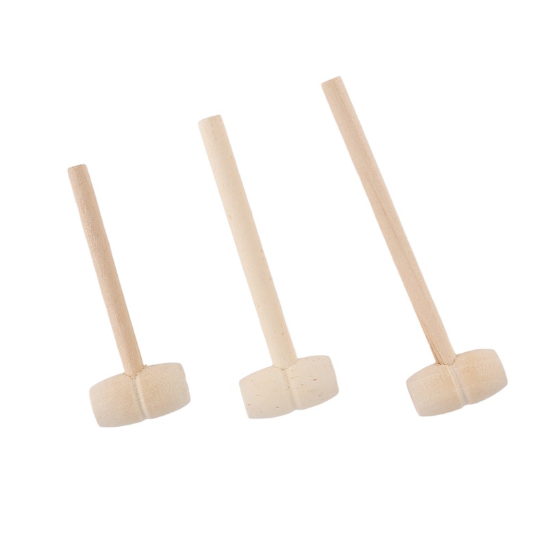 100pcs Mini Wooden Hammers for Chocolate Portable Breakable Heart Hammer
