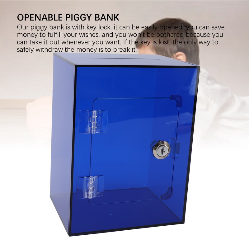Clear Acrylic Piggy Bank for Adults Kids Openable Large Sturdy