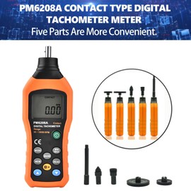 Calibrador del Tacómetro del Motor del Tacómetro Digital PEAKMETER PM6208A Calibrador de Velocidad del Motor de RPM del Tacómetro de Probador del Indicador del Medidor del