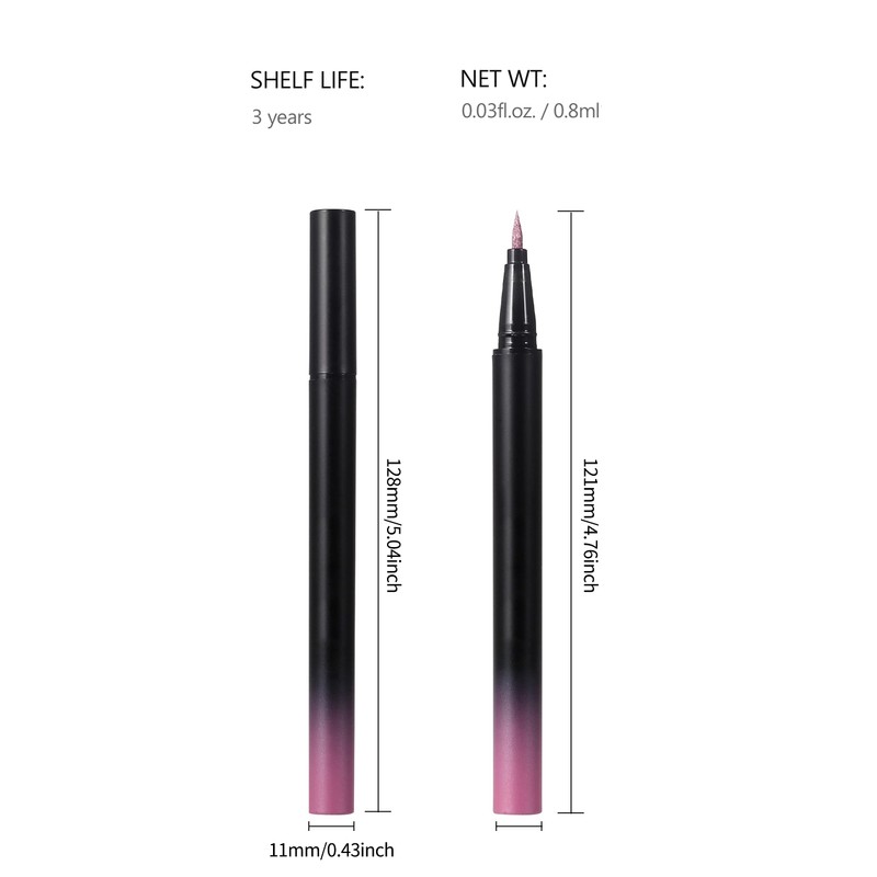 Erinde Silver Liquid Glitter Eyeliner, Liquid Glitter Eyeliner Pen, Metallic