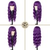 ENTRANCED STYLES Purple Wigs for Women,Dark Purple Wig with Bangs
