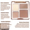 Highlighter & Contouring Palette, 4 Colours Matte Bronzer Shimmer Highlighter