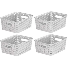4 x Grey 8L Curver Basket