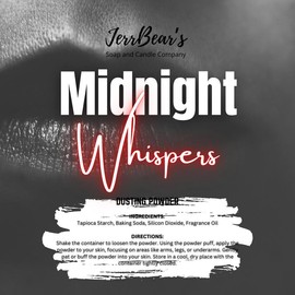 JerrBear’s Custom Body Dusting Powder - Scented - Gentle - Fine Powder Talc-Free Fragrance Moisture Cosmetic Skin Care:_Midnight Whispers