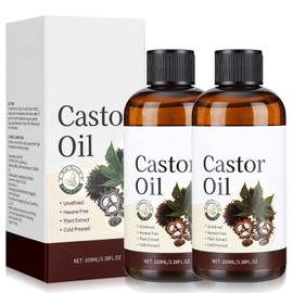 2PCS Aceite de Ricino Puro,Castor Oil para Cuidado de Cabello y Pestañas,Favorece el crecimiento de pestañas y cejas,Aceite Corporal y Facial Hidratan
