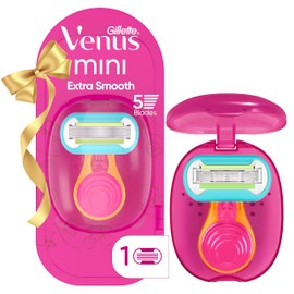Gillette Venus Extra Smooth Travel Razor Kit for Women, Mini Handle + Refill + Case, Holiday Gifts for Women