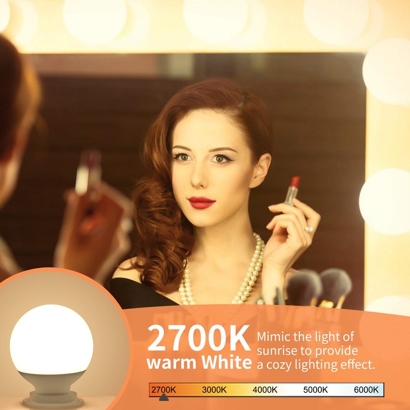 G25 Vanity Light Bulb 2700K Warm White 8 Pack,Hansang LED