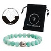 BERGERLIN Buddha Bracelet with Genuine 8 mm Natural Stone or