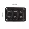 Ameribox 3 Gang Toggle Rocker Switch Panel Green LED Light
